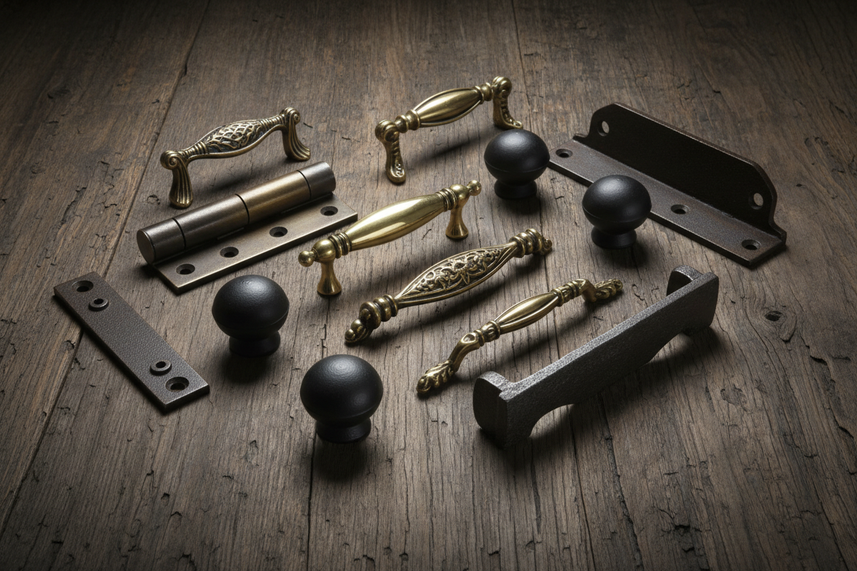 Vintage Industrial Hardware Flat Lay